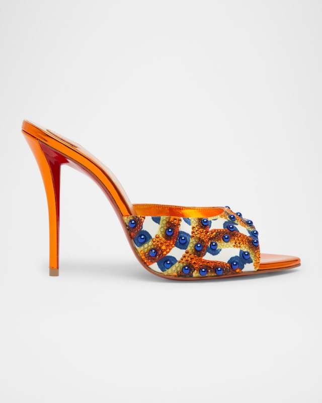Miss Z Beaded Red Sole Mule Sandals